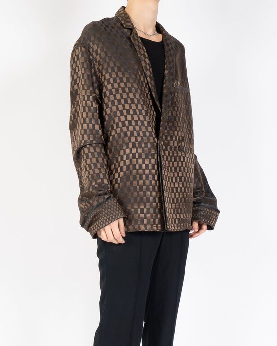 Haider Ackermann SS19 Brown Jacquard Oversized Kimono Blazer | Grailed