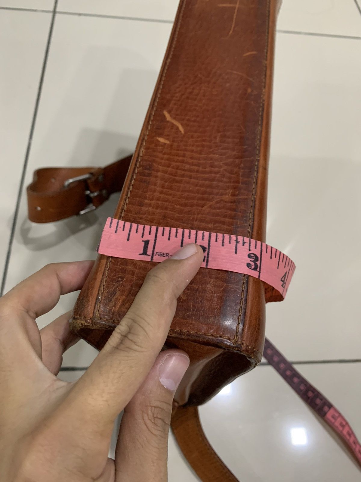 Designer × Japanese Brand × Leather VOLKER LANG PURE LEATHER ADJUSTABLE SLING BAG Size ONE SIZE - 12 Thumbnail