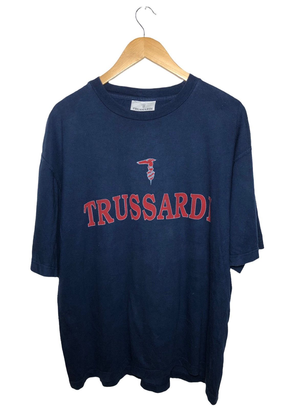 Trussardi × Vintage Vintage trussardi Big logo tee Size US L / EU 52-54 / 3 - 1 Thumbnail