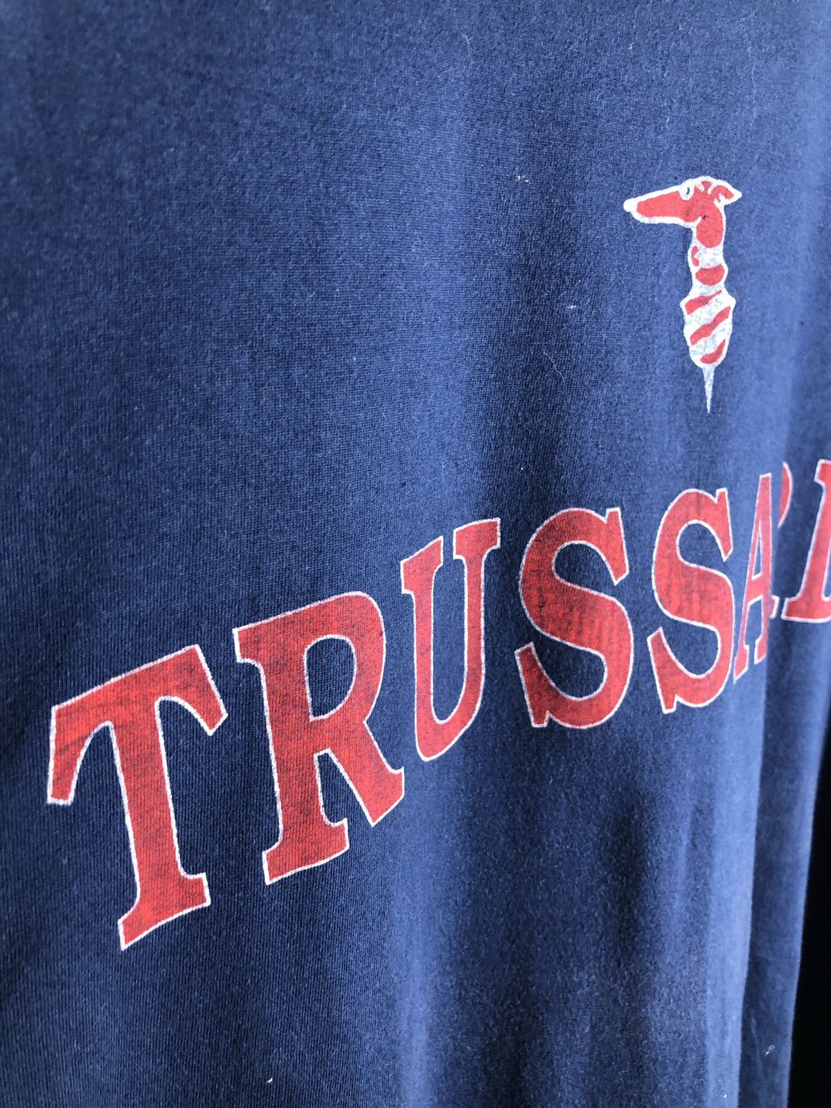 Trussardi × Vintage Vintage trussardi Big logo tee Size US L / EU 52-54 / 3 - 4 Thumbnail