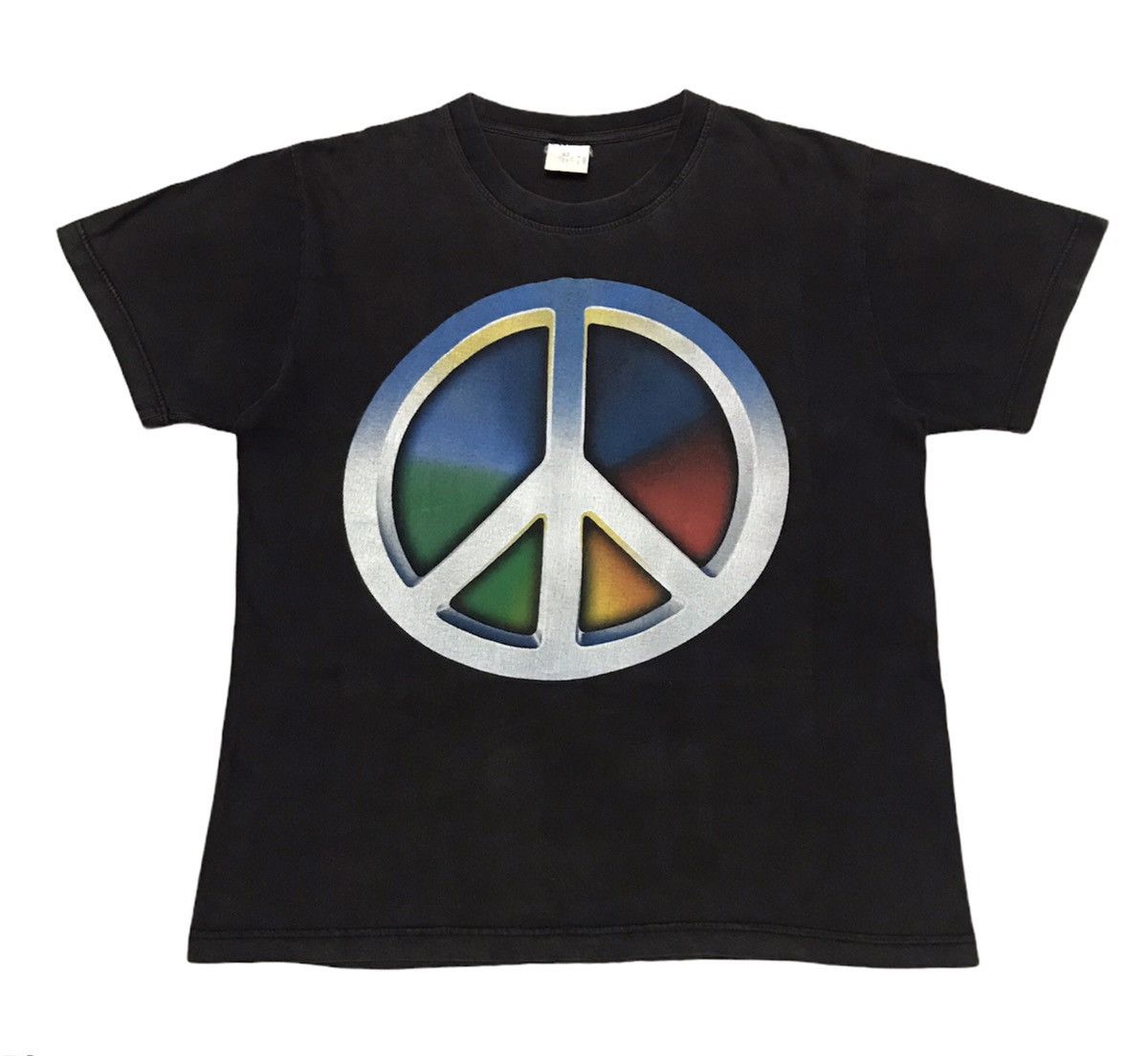 Japanese Brand 90s Vintage Sunfaded Old School Peace Sign Tee Size US M / EU 48-50 / 2 - 6 Thumbnail