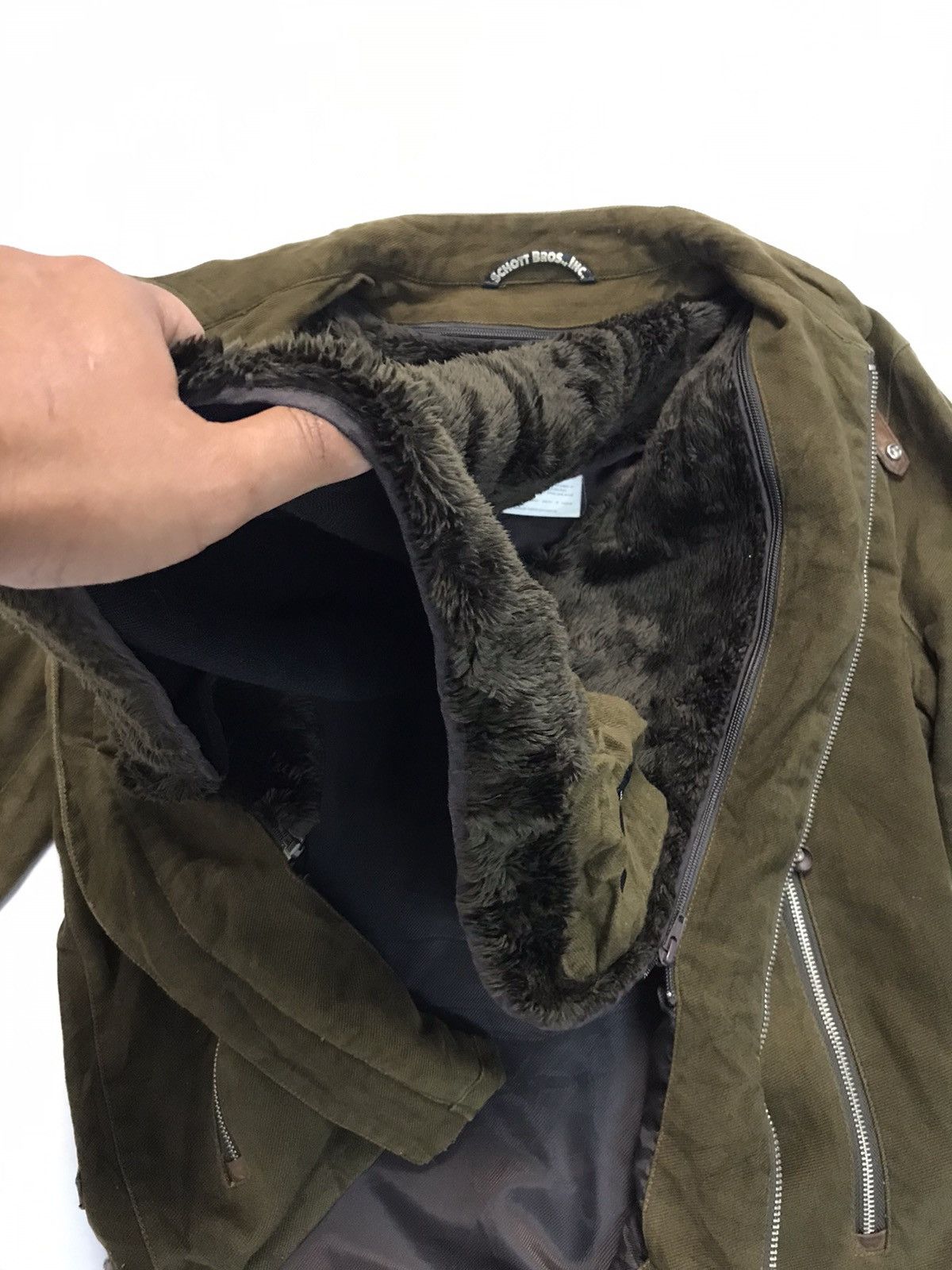 Japanese Brand × Schott × Sports Specialties PERFECTO SCHOTT X NANO UNIVERSE RIDER LINED FUR JACKET Size US M / EU 48-50 / 2 - 7 Thumbnail