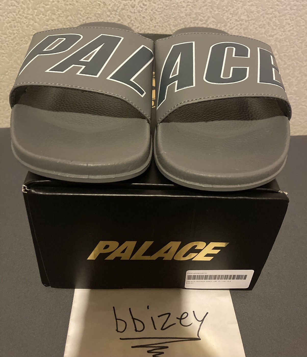Palace Grey Slider Sandals Size UK 10 / US 10.5 Palace Palace Slides Grey US 10.5 UK 10 (45) | Grailed main image 2