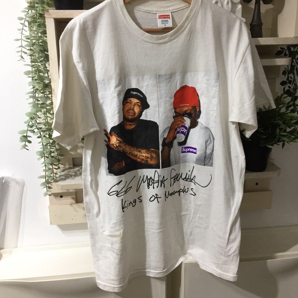 Supreme Supreme fw12 three 6 mafia white tees | Grailed