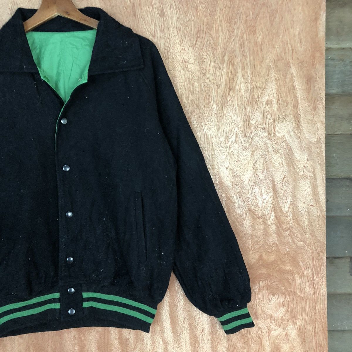 Japanese Brand 26 Reversable Japan Black green Varsity Jacket #H326 Size US L / EU 52-54 / 3 - 5 Thumbnail