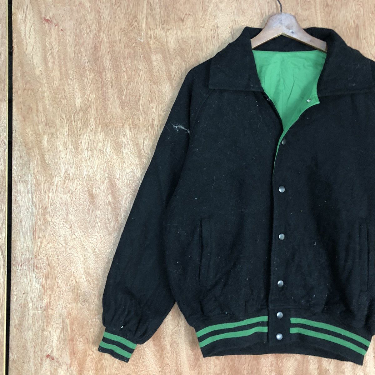 Japanese Brand 26 Reversable Japan Black green Varsity Jacket #H326 Size US L / EU 52-54 / 3 - 7 Thumbnail