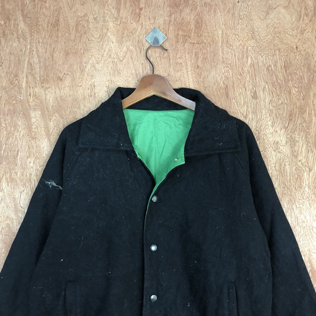 Japanese Brand 26 Reversable Japan Black green Varsity Jacket #H326 Size US L / EU 52-54 / 3 - 9 Thumbnail
