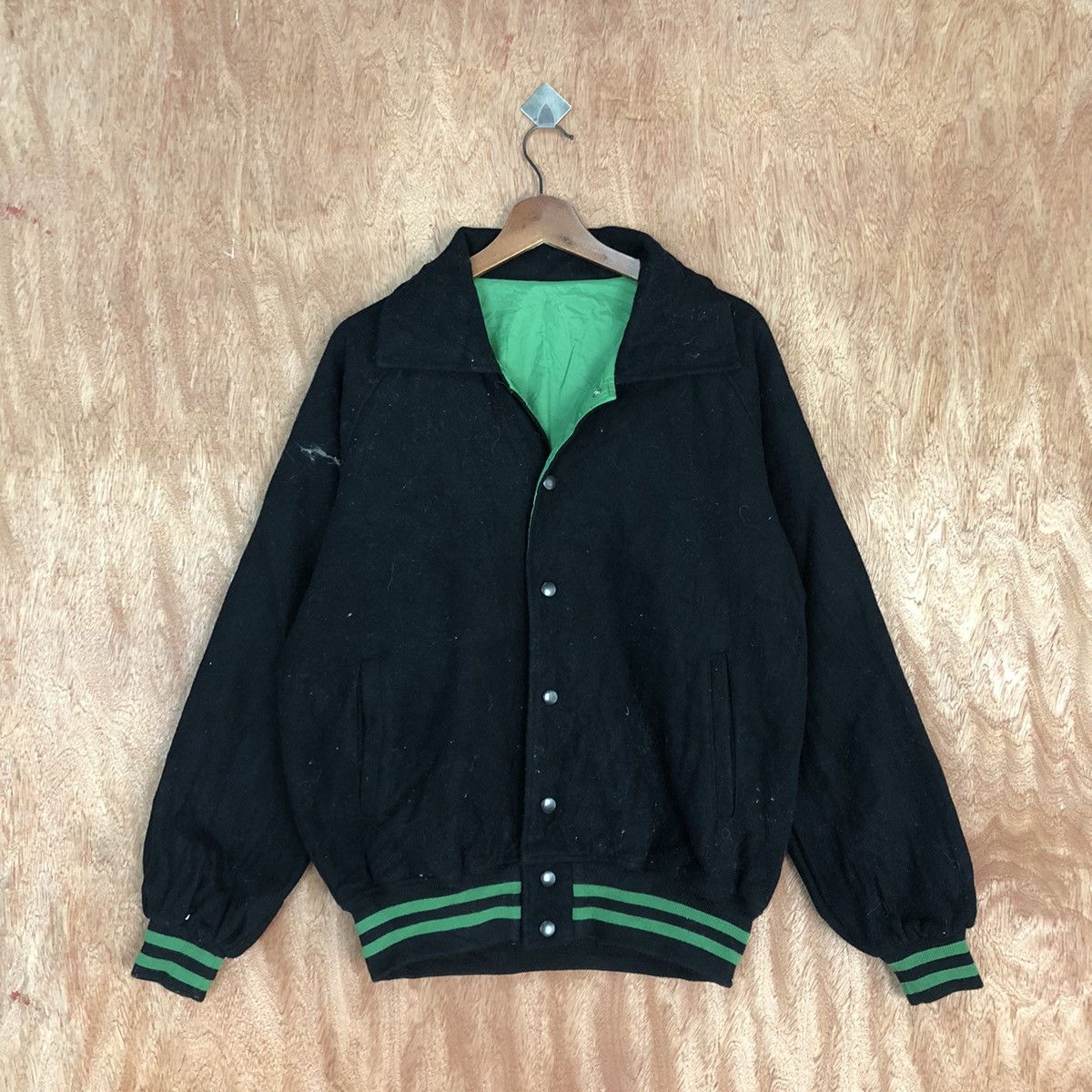 Japanese Brand 26 Reversable Japan Black green Varsity Jacket #H326 Size US L / EU 52-54 / 3 - 3 Thumbnail