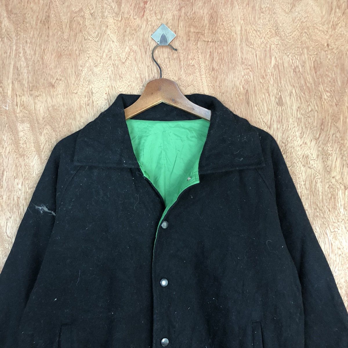 Japanese Brand 26 Reversable Japan Black green Varsity Jacket #H326 Size US L / EU 52-54 / 3 - 2 Thumbnail