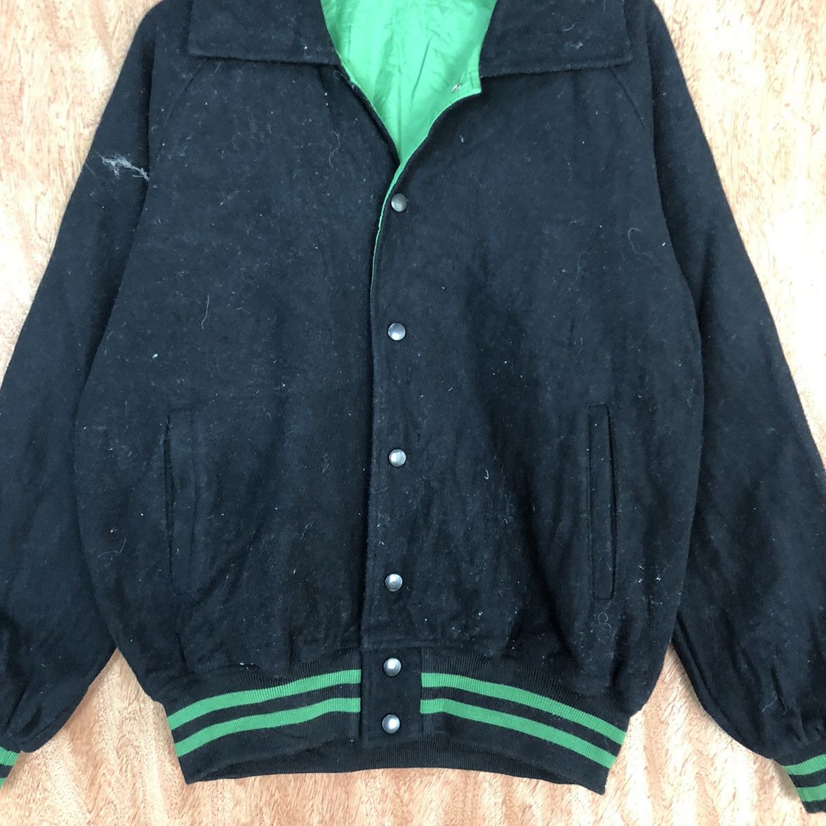 Japanese Brand 26 Reversable Japan Black green Varsity Jacket #H326 Size US L / EU 52-54 / 3 - 8 Thumbnail