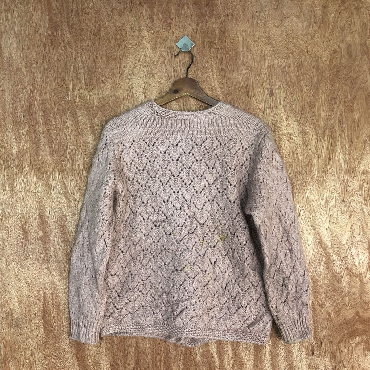 Homespun Knitwear Japan Pink crochet meshnet Shaggy Cardigan knitwear #H318 Size US S / EU 44-46 / 1 - 10 Thumbnail