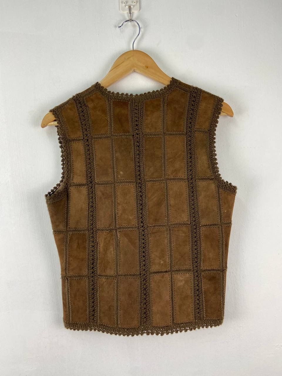 Japanese Brand Japanese Brand Crochet Patchwork Brown Jacket Vest Size US S / EU 44-46 / 1 - 2 Thumbnail