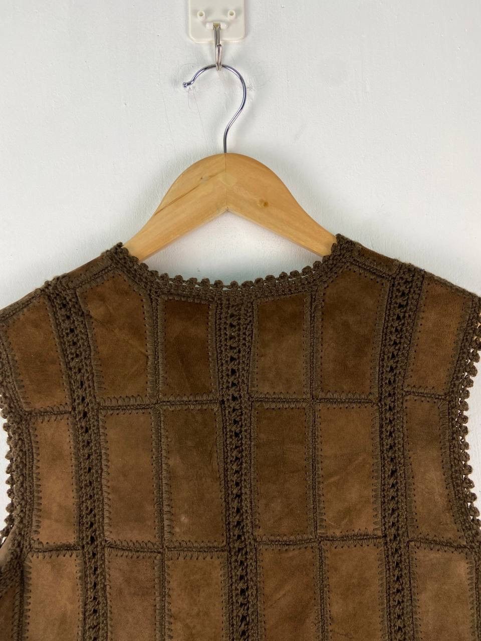 Japanese Brand Japanese Brand Crochet Patchwork Brown Jacket Vest Size US S / EU 44-46 / 1 - 6 Thumbnail