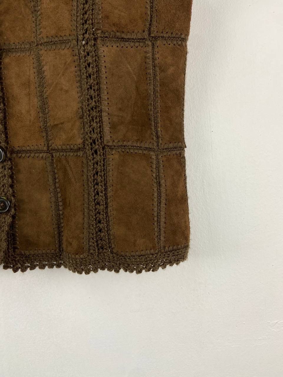 Japanese Brand Japanese Brand Crochet Patchwork Brown Jacket Vest Size US S / EU 44-46 / 1 - 8 Thumbnail