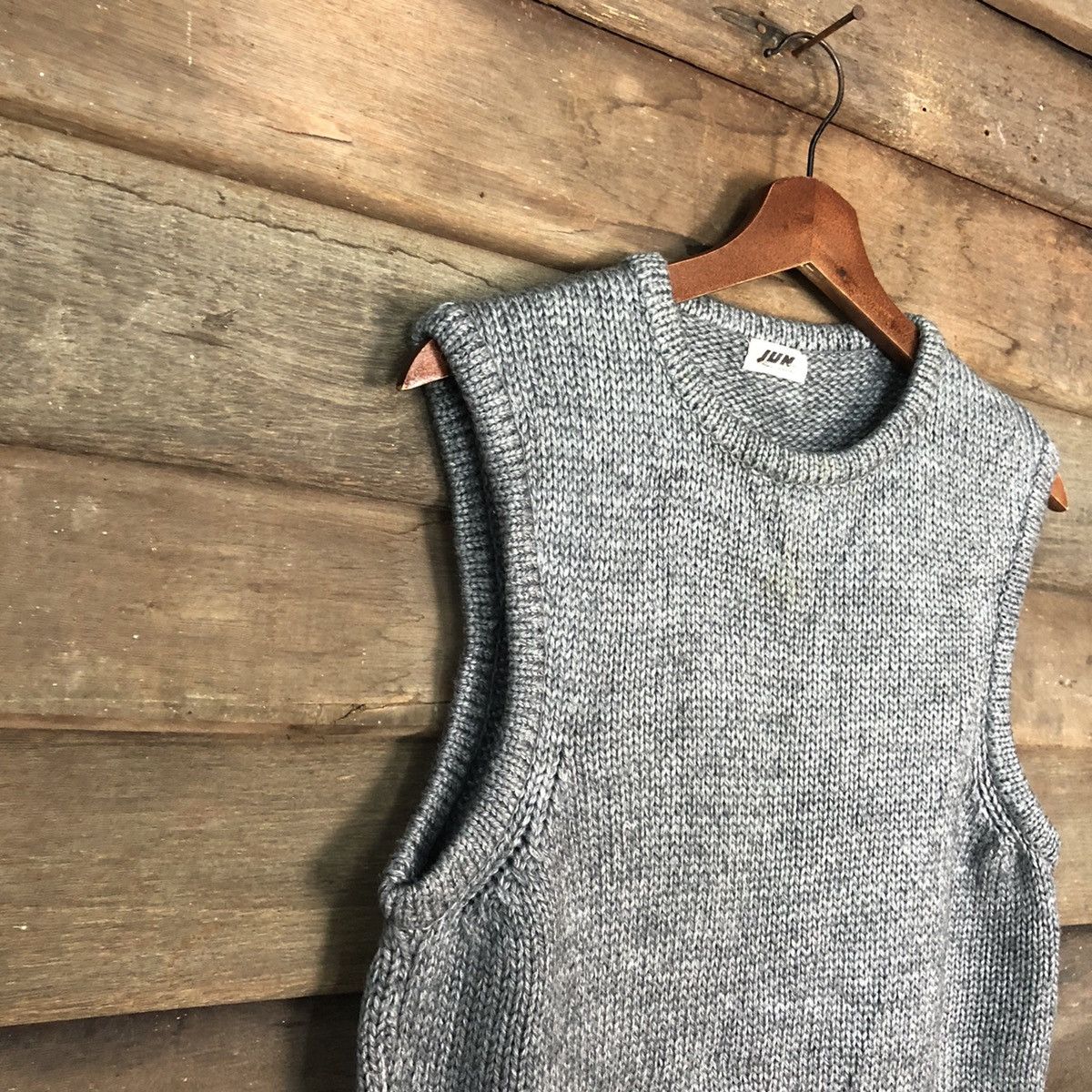 Homespun Knitwear × Japanese Brand JUN japan Grey knitwear Vest sleeveless #6863 Size US S / EU 44-46 / 1 - 4 Thumbnail