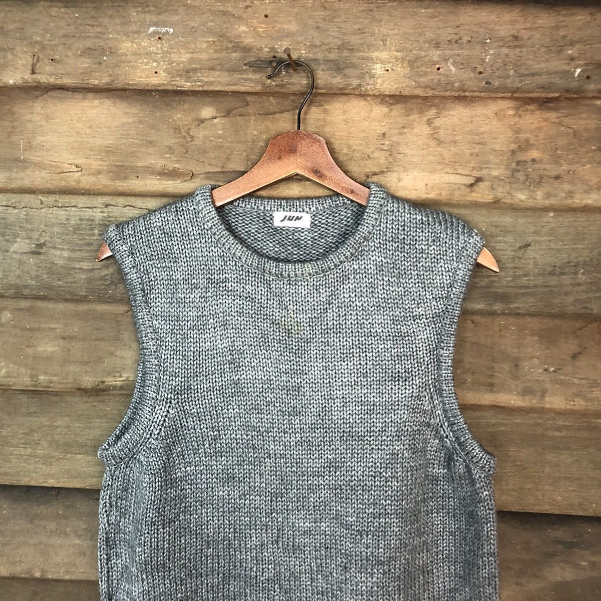 Homespun Knitwear × Japanese Brand JUN japan Grey knitwear Vest sleeveless #6863 Size US S / EU 44-46 / 1 - 2 Thumbnail