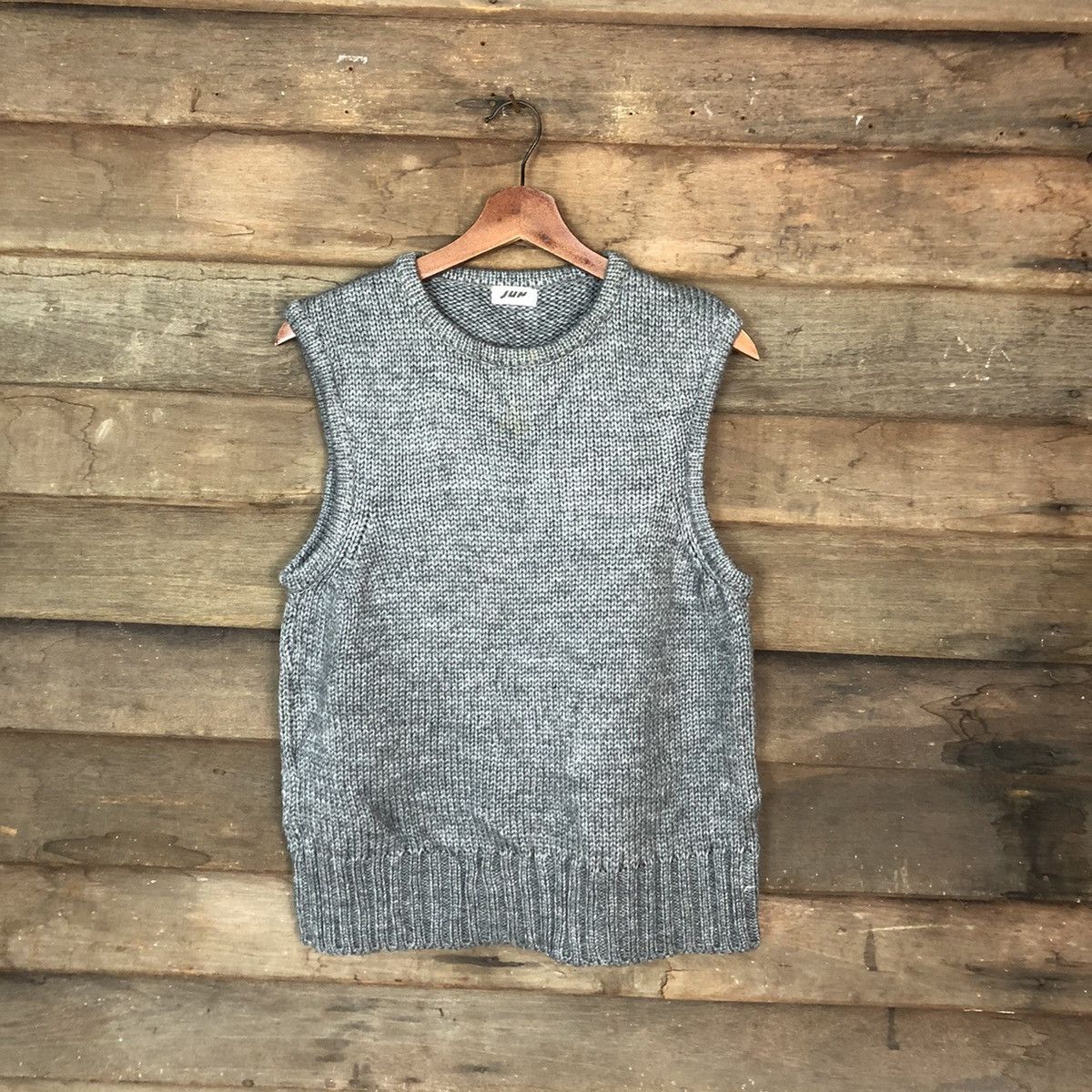 Homespun Knitwear × Japanese Brand JUN japan Grey knitwear Vest sleeveless #6863 Size US S / EU 44-46 / 1 - 1 Thumbnail