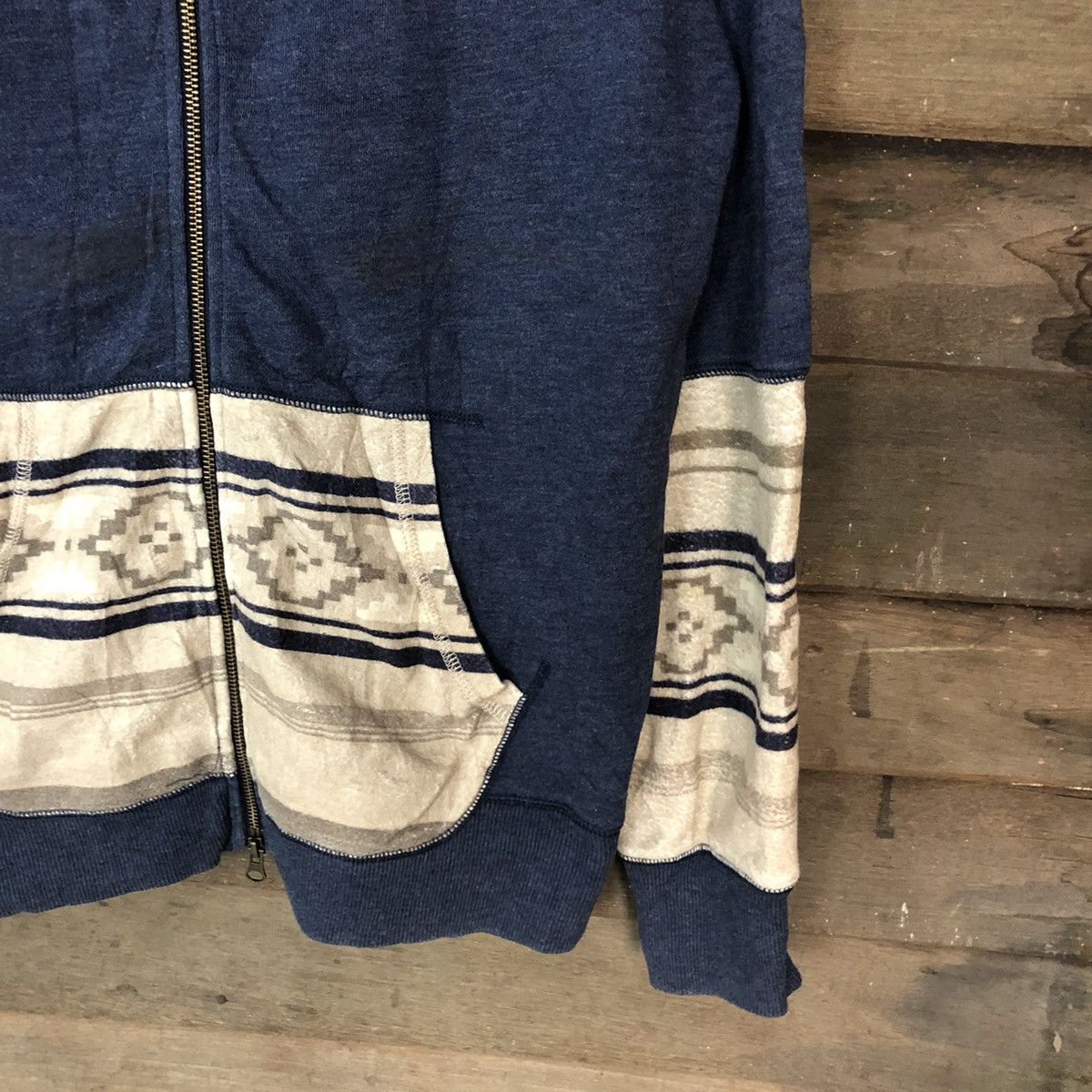 Japanese Brand × Vintage Retro Grade patchwork art sweater Blue Hoodie #6835 Size US L / EU 52-54 / 3 - 5 Thumbnail