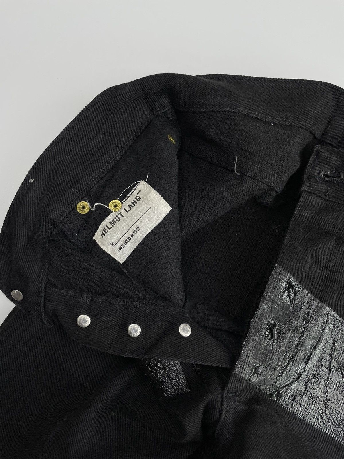 Helmut Lang Achive! 1997 Rubber Striped Holster Black Denim Size US 28 / EU 44 - 6 Thumbnail