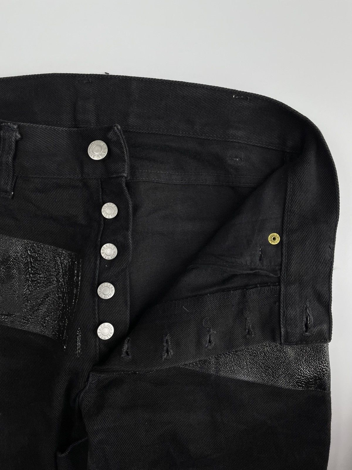Helmut Lang Achive! 1997 Rubber Striped Holster Black Denim Size US 28 / EU 44 - 13 Thumbnail
