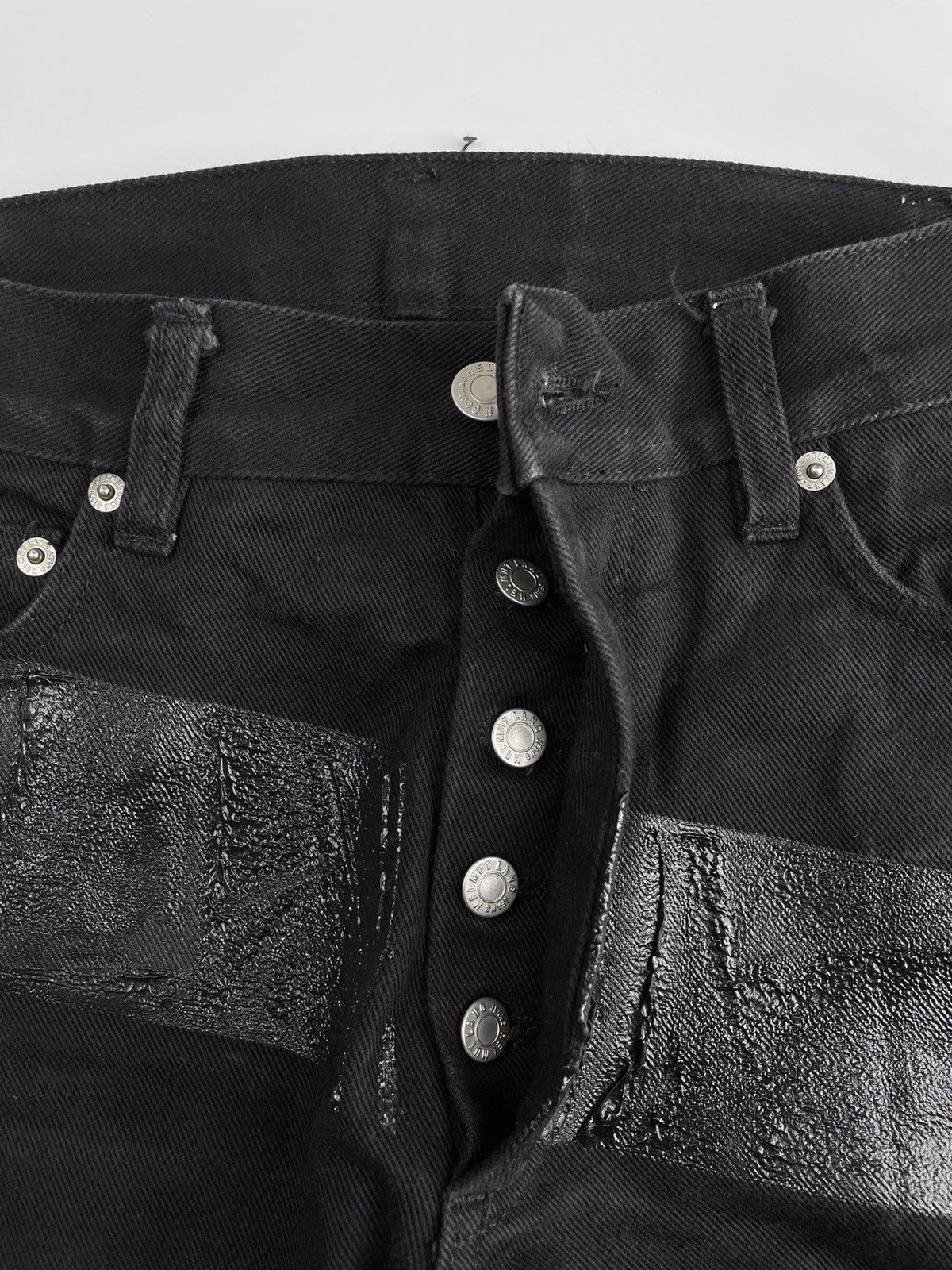 Helmut Lang Achive! 1997 Rubber Striped Holster Black Denim Size US 28 / EU 44 - 8 Thumbnail