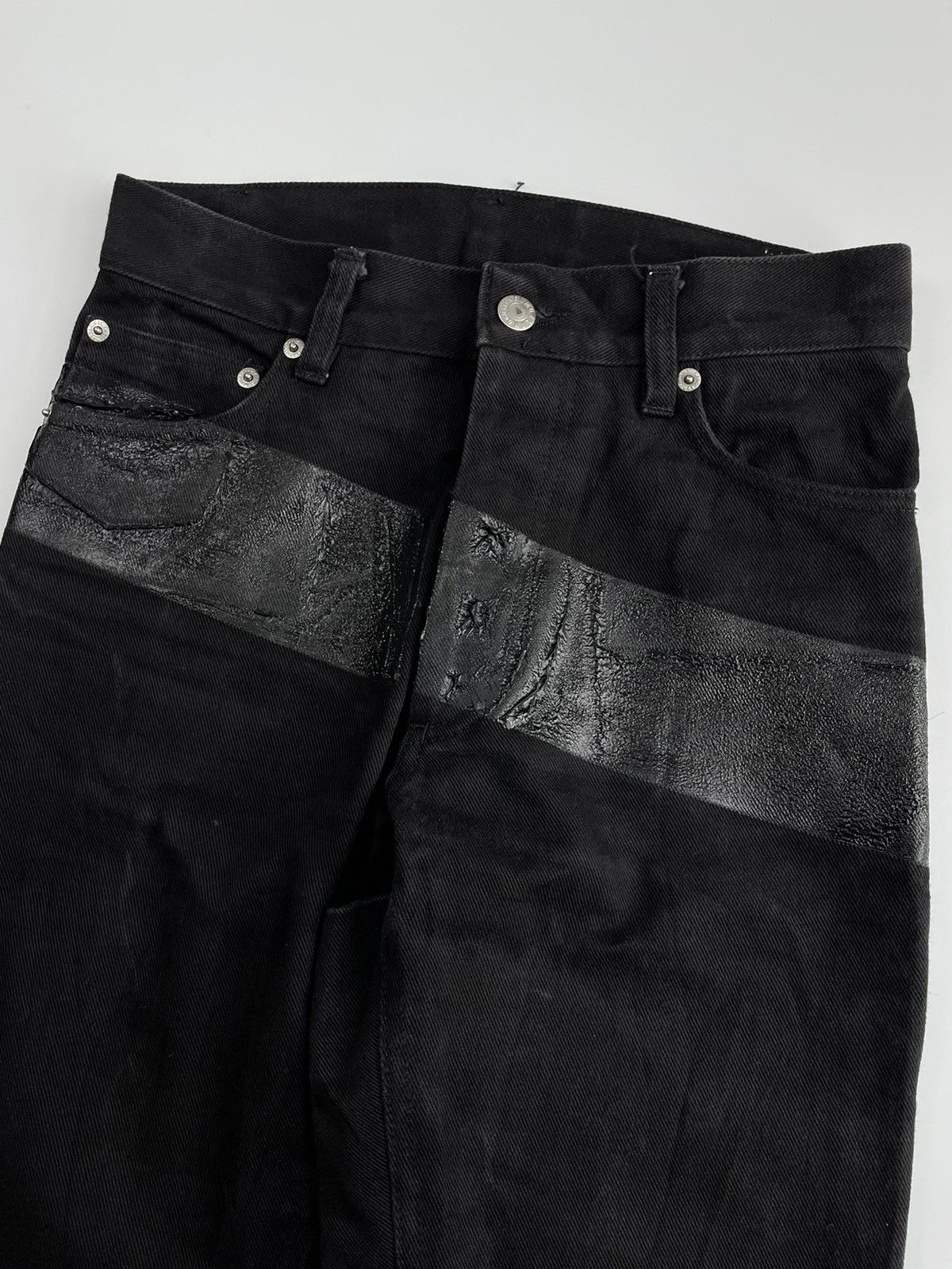 Helmut Lang Achive! 1997 Rubber Striped Holster Black Denim Size US 28 / EU 44 - 4 Thumbnail