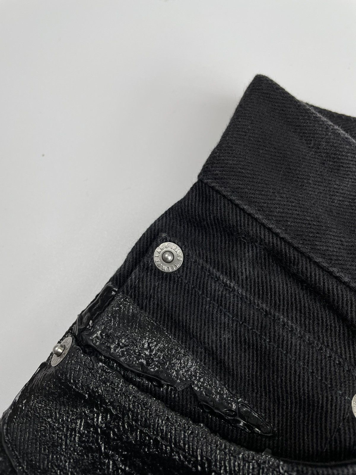 Helmut Lang Achive! 1997 Rubber Striped Holster Black Denim Size US 28 / EU 44 - 12 Thumbnail