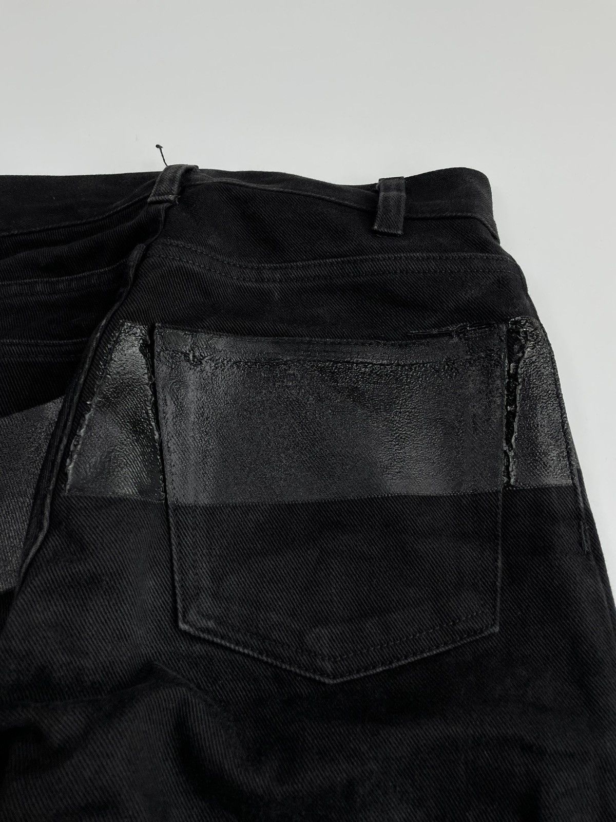 Helmut Lang Achive! 1997 Rubber Striped Holster Black Denim Size US 28 / EU 44 - 16 Thumbnail