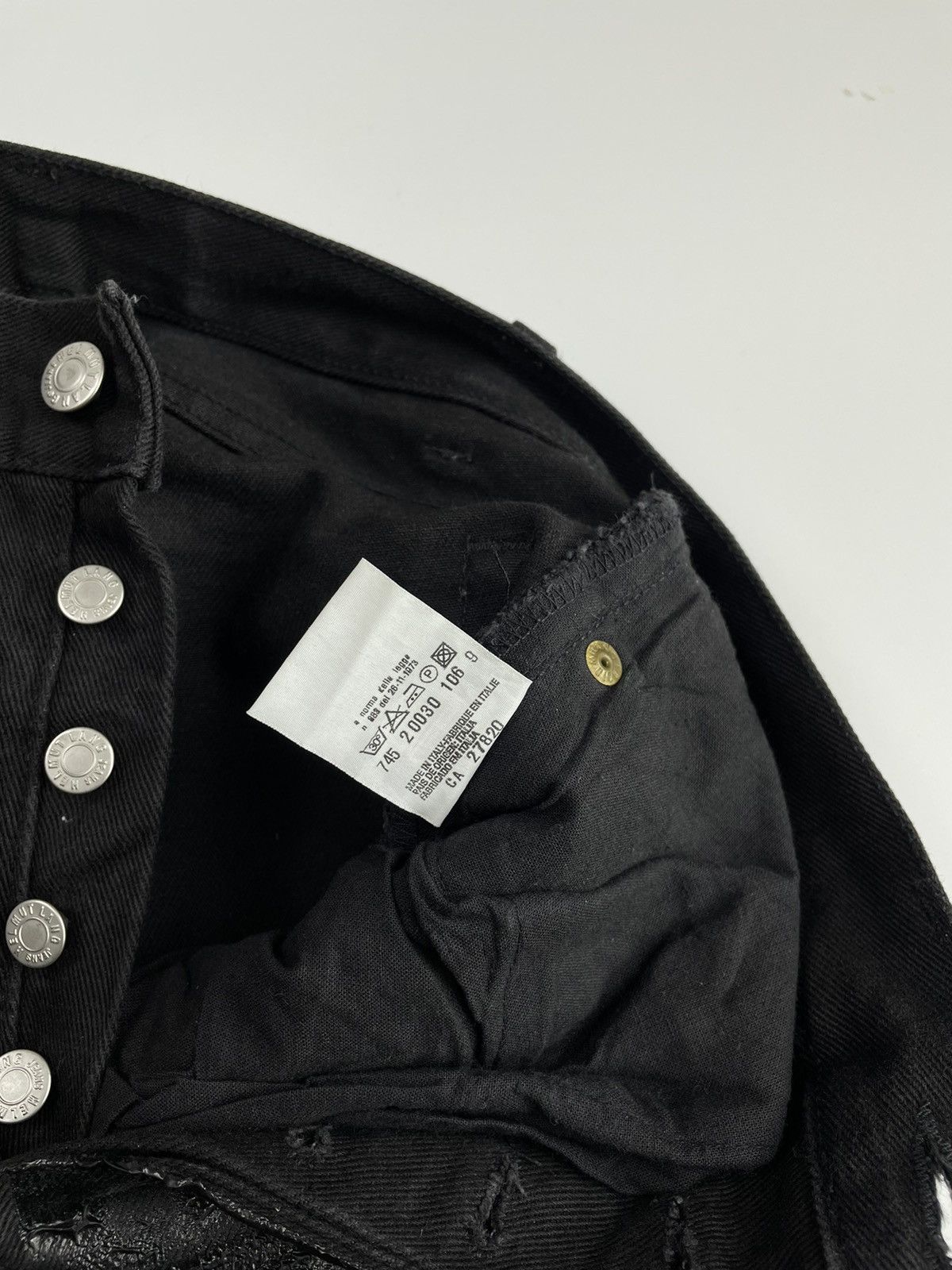 Helmut Lang Achive! 1997 Rubber Striped Holster Black Denim Size US 28 / EU 44 - 19 Thumbnail