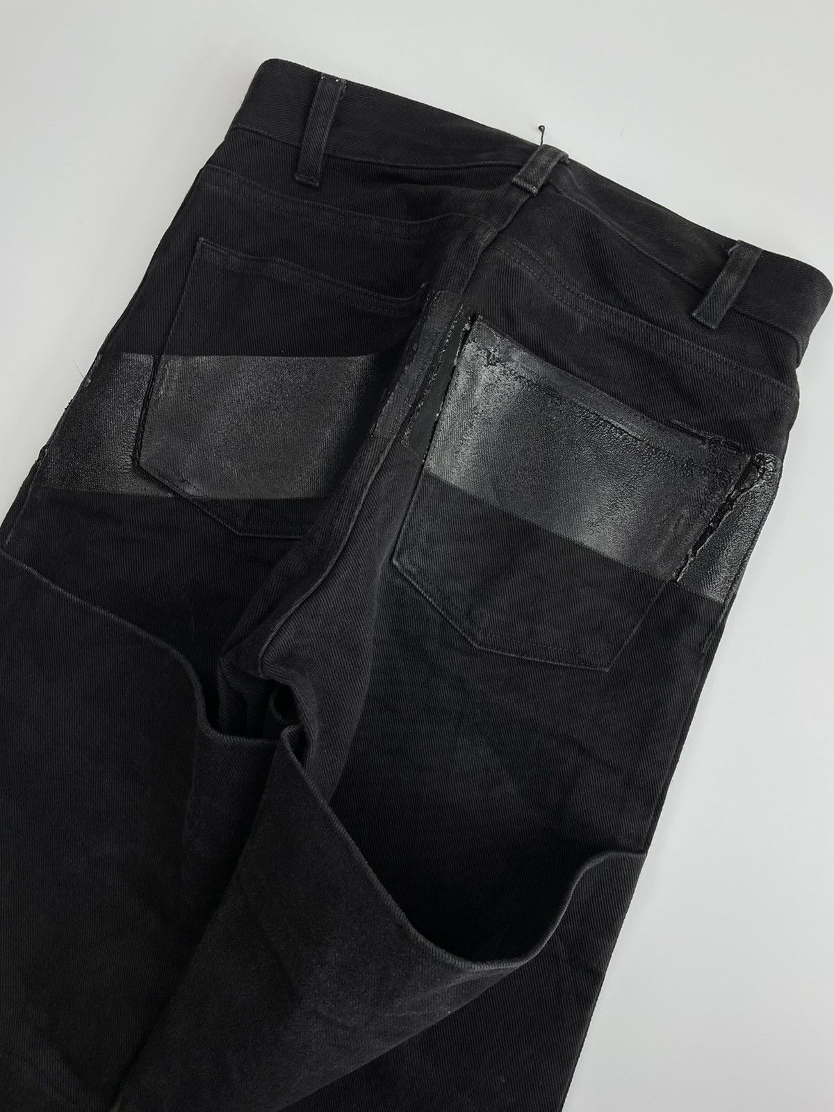 Helmut Lang Achive! 1997 Rubber Striped Holster Black Denim Size US 28 / EU 44 - 3 Thumbnail