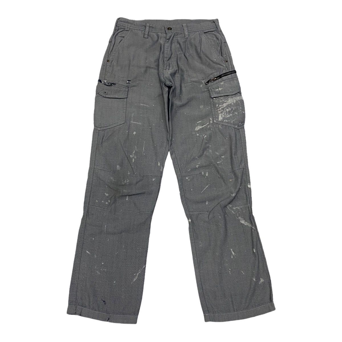 Japanese Brand RARE🔥AZITO JAPAN DISTRESS PAINT MULTI POCKET CARGO PANTS Size US 31 - 1 Thumbnail