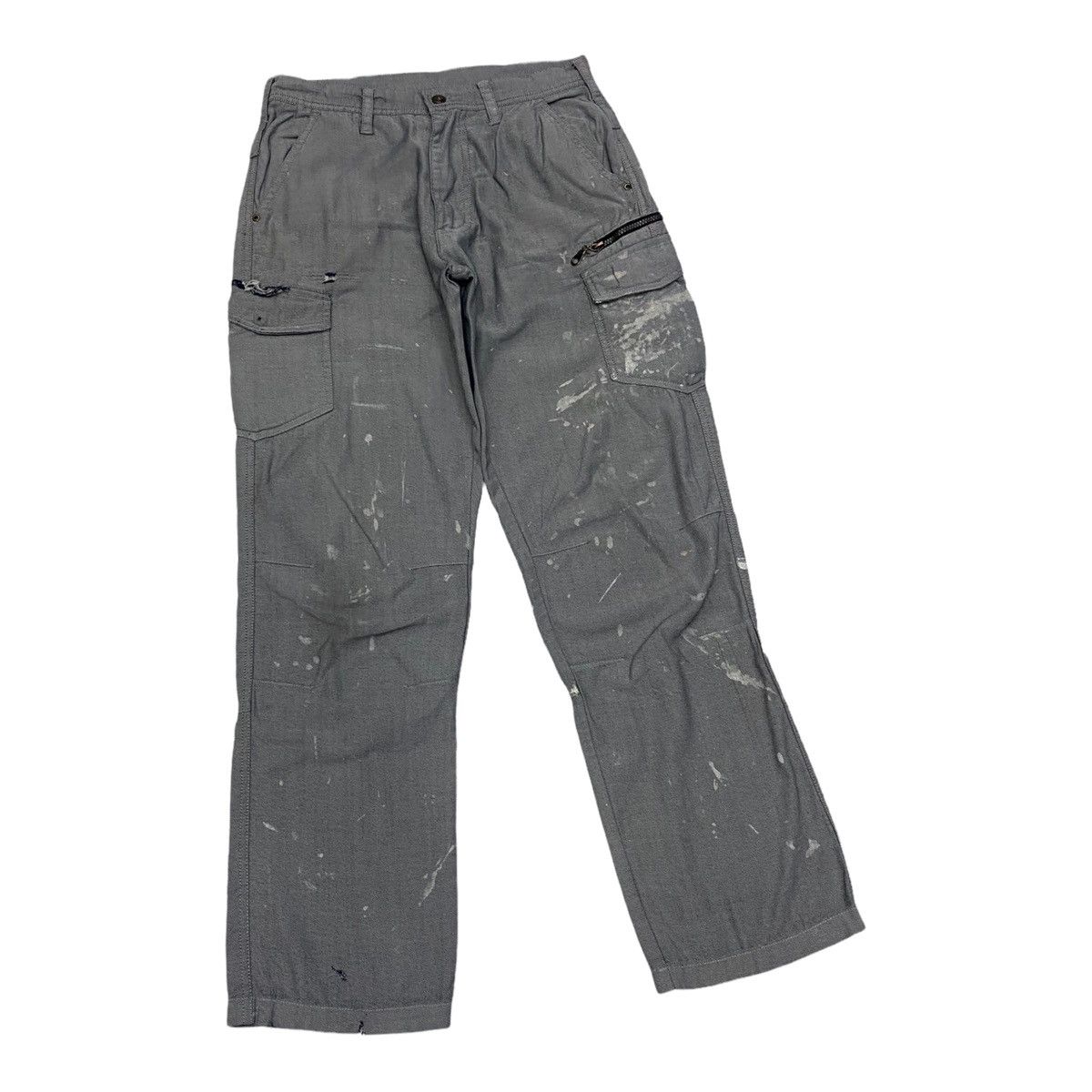 Japanese Brand RARE🔥AZITO JAPAN DISTRESS PAINT MULTI POCKET CARGO PANTS Size US 31 - 3 Thumbnail