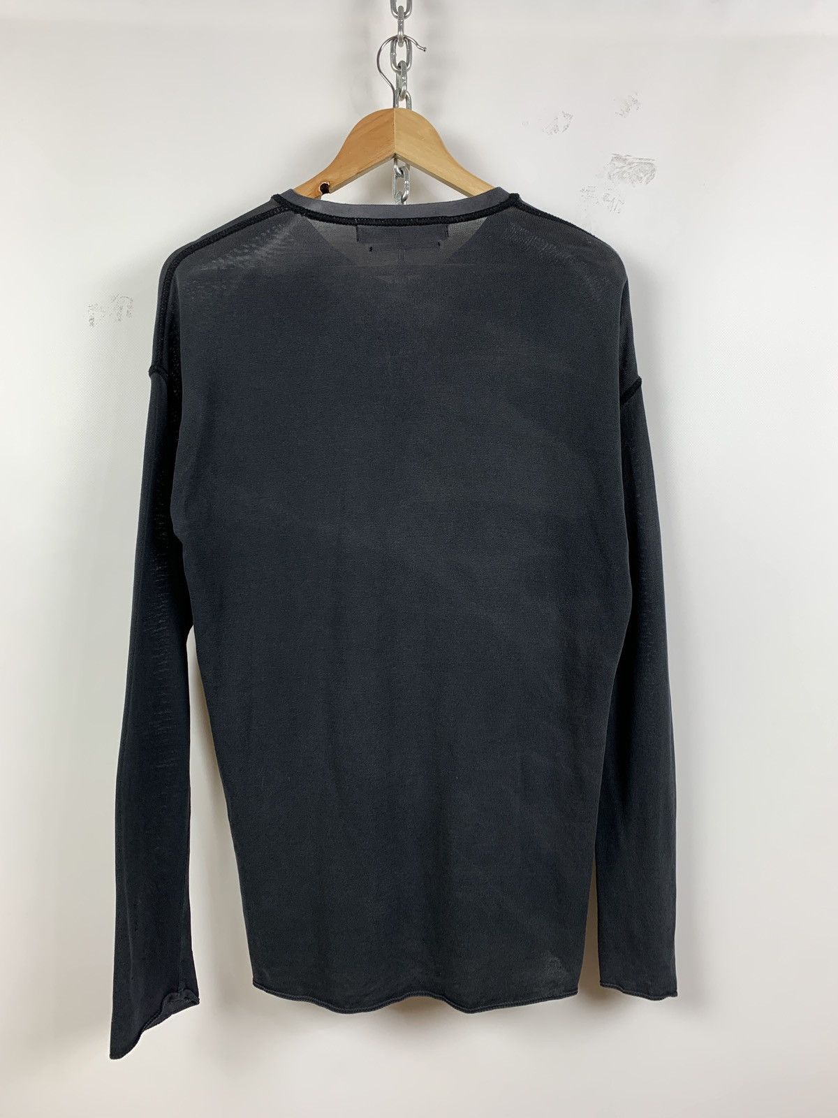 Stone Island Vintage Stone Island Denims Faded V-Neck Long Sleeve Shirt Size US L / EU 52-54 / 3 - 2 Thumbnail