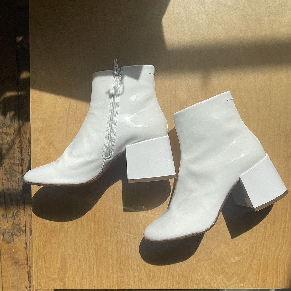 Maison Margiela MM6 White Patent Boots / WOMENS SIZE Size US 10 / IT 40 - 1 Thumbnail