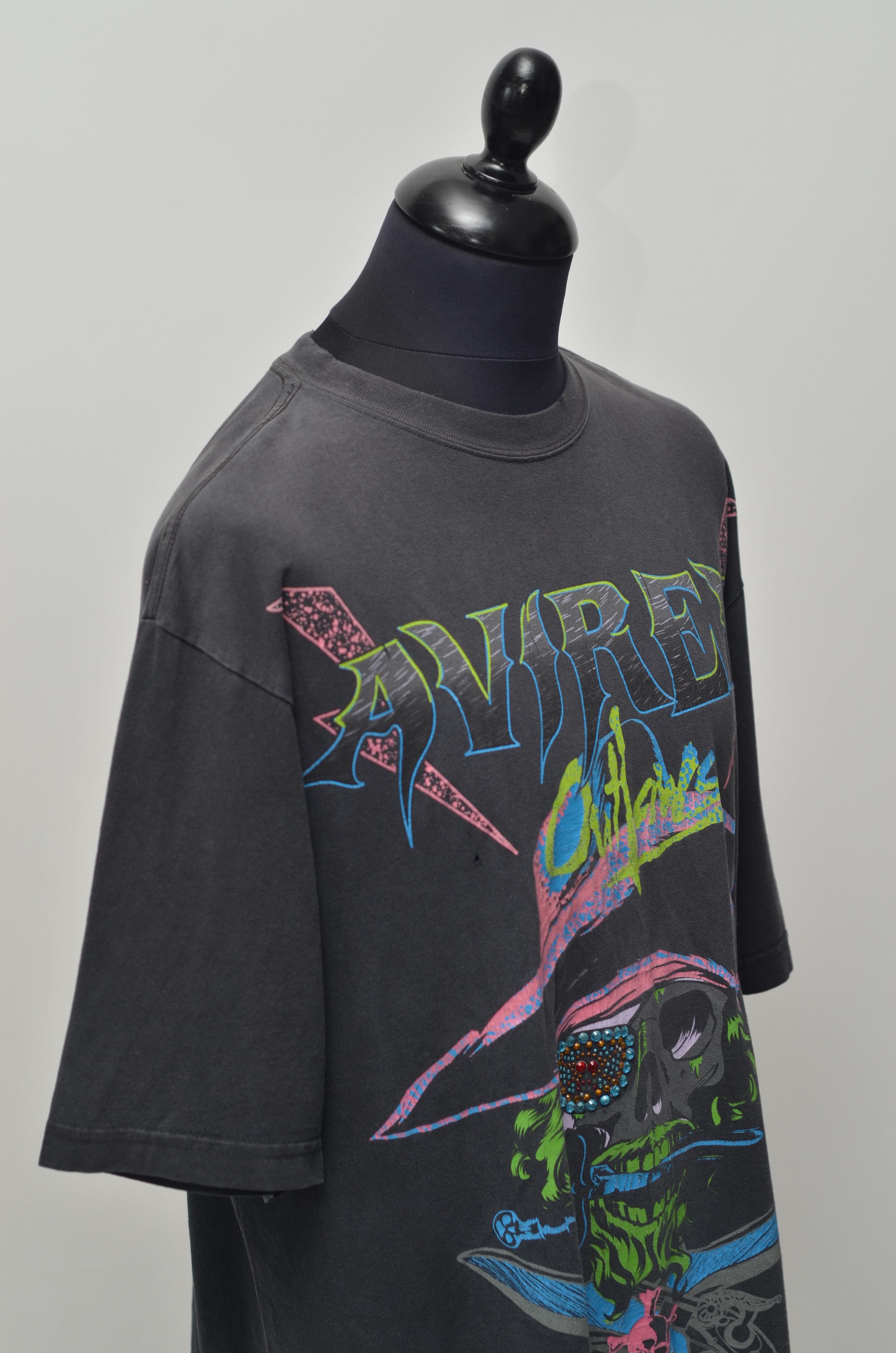 AVIREX Vintage Big Pirate Print Tee Shirt Made in Mexico