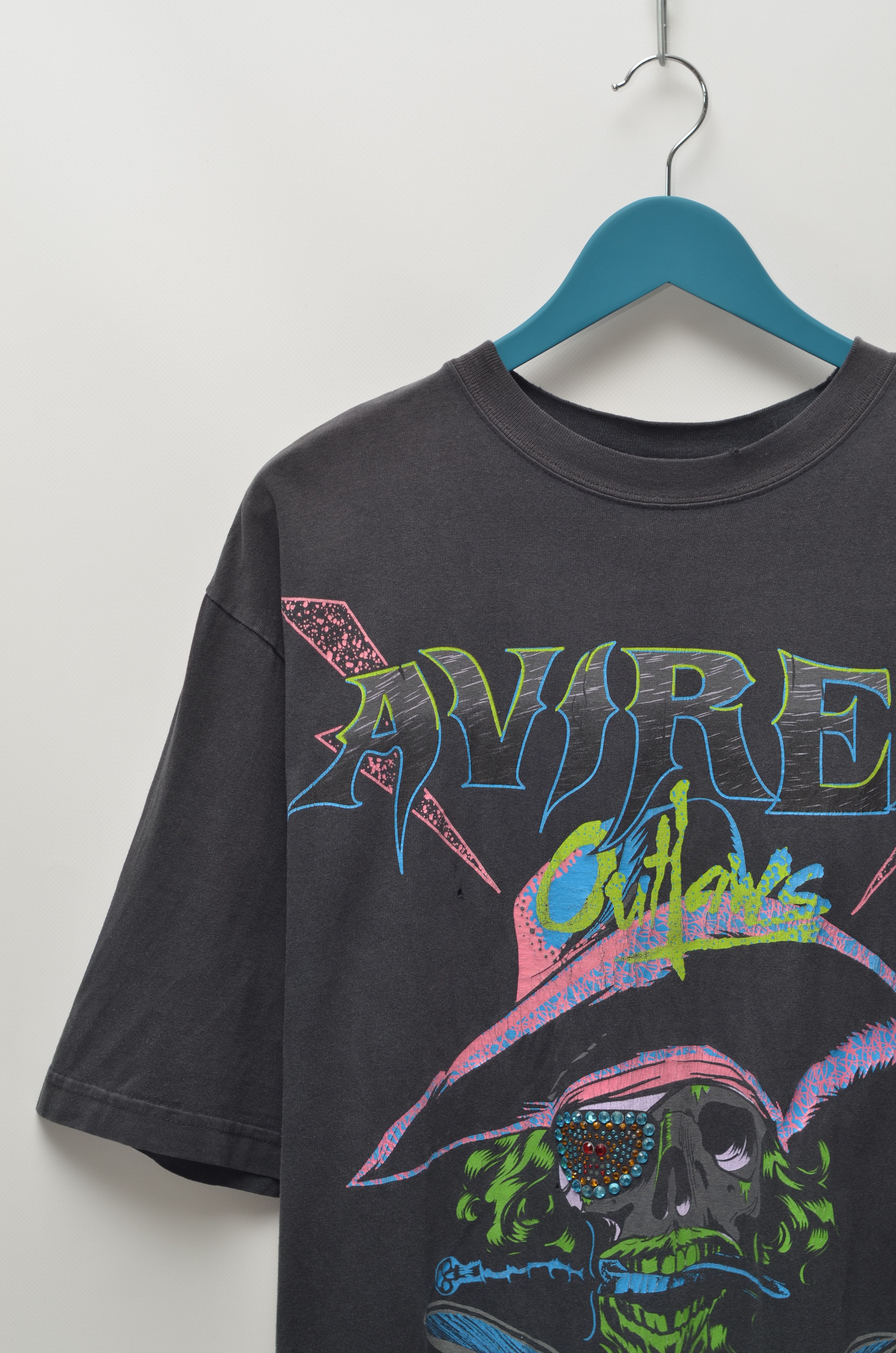 AVIREX Vintage Big Pirate Print Tee Shirt Made in Mexico