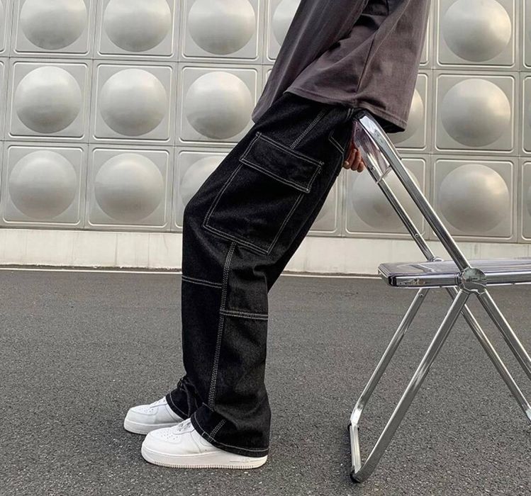 Vintage Black street fashion pocket pants | Grailed