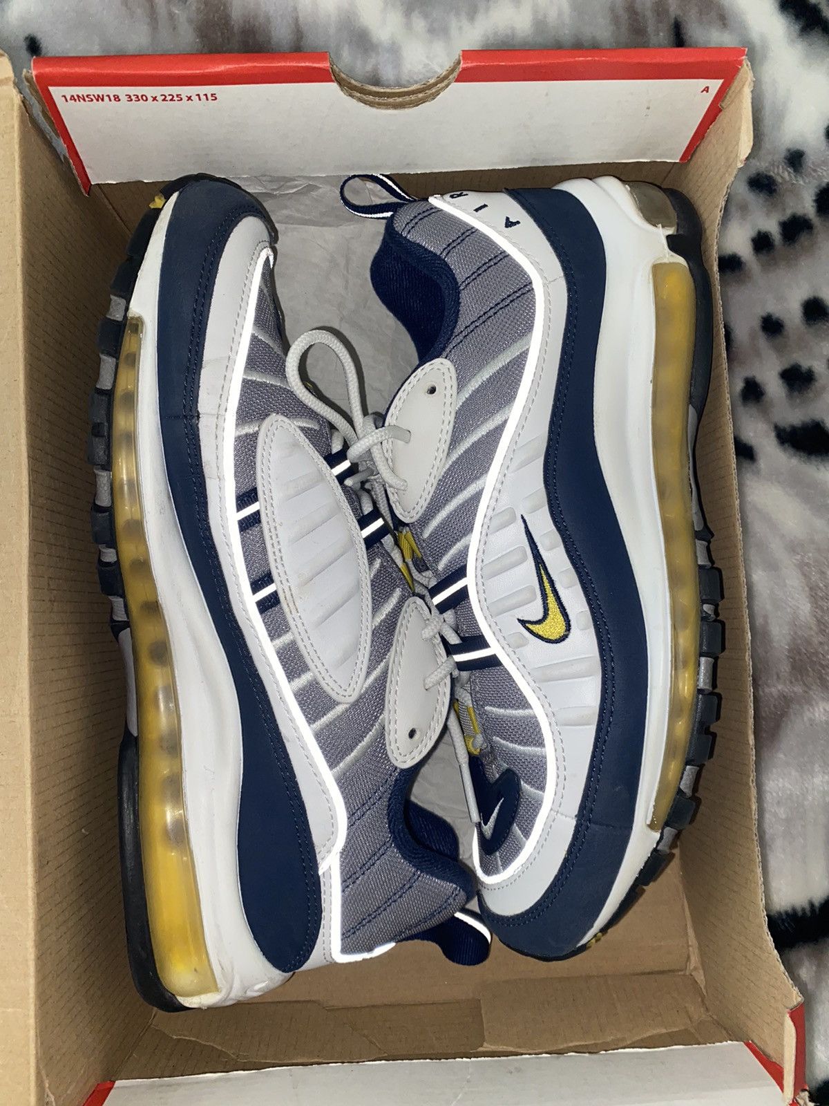 image of Nike Air Max 98 2018 Tour Yellow 2018 Shoes in White, Men's (Size 9.5)