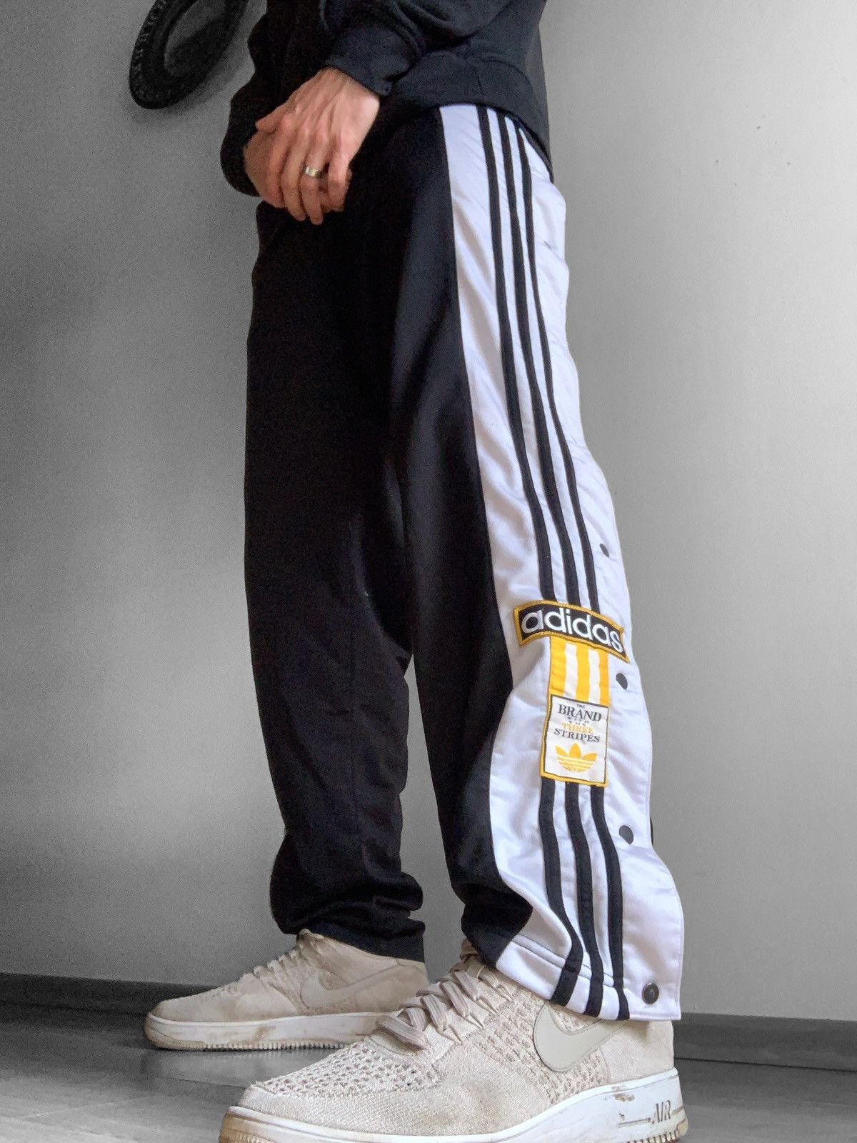 Adidas Streetwear Vintage Vintage 90s Adidas Black Snap Button Track Pants Grailed