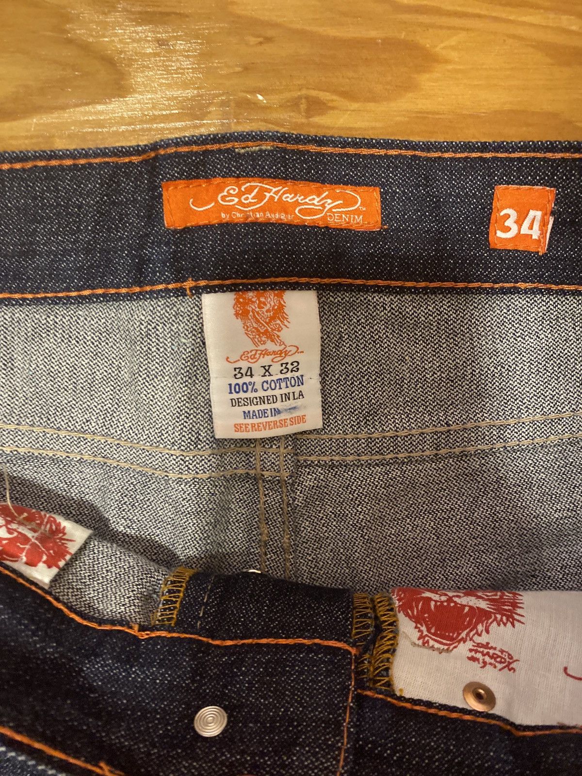 Christian Audigier × Ed Hardy × Vintage Ed hardy embroidered jeans Size US 34 / EU 50 - 2 Thumbnail