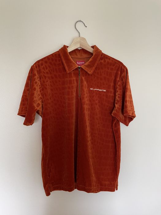 最適 supreme Croc Velour Zip Polo orange | yigitaluminyumprofil.com