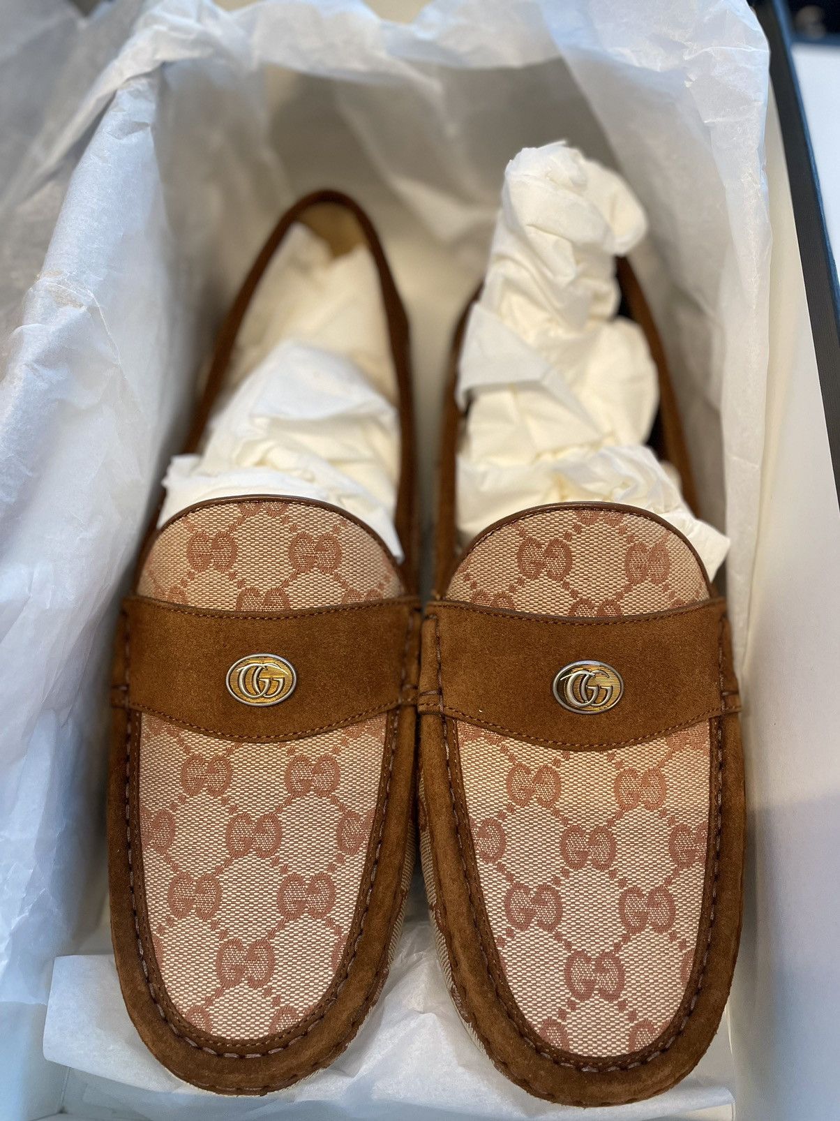 Gucci Rare Brand New Super Runway Suede Leather GG Logo Loafer Size US 10.5 / EU 43-44 - 2 Thumbnail