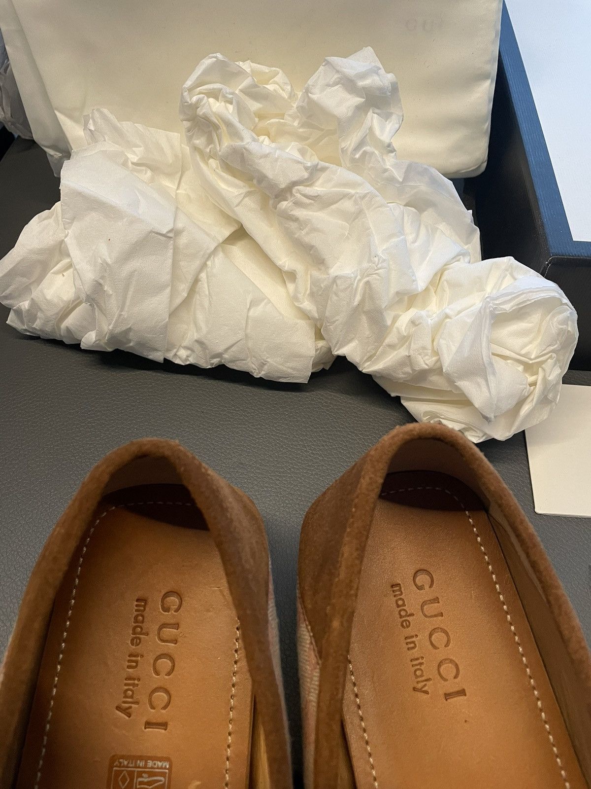Gucci Rare Brand New Super Runway Suede Leather GG Logo Loafer Size US 10.5 / EU 43-44 - 10 Thumbnail