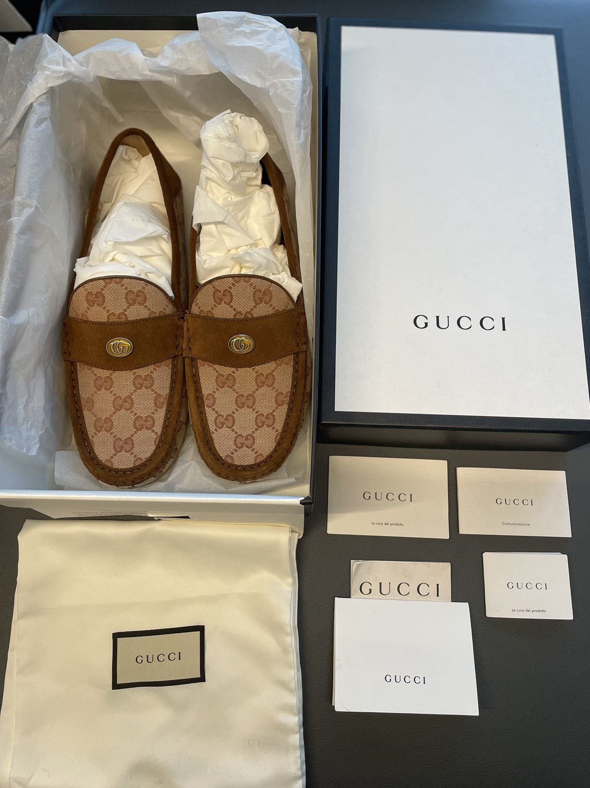 Gucci Rare Brand New Super Runway Suede Leather GG Logo Loafer Size US 10.5 / EU 43-44 - 3 Thumbnail