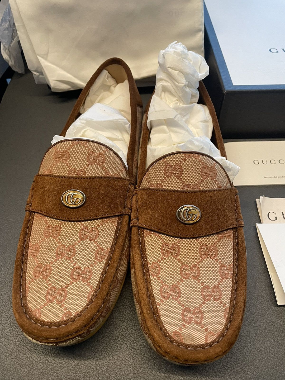 Gucci Rare Brand New Super Runway Suede Leather GG Logo Loafer Size US 10.5 / EU 43-44 - 12 Thumbnail