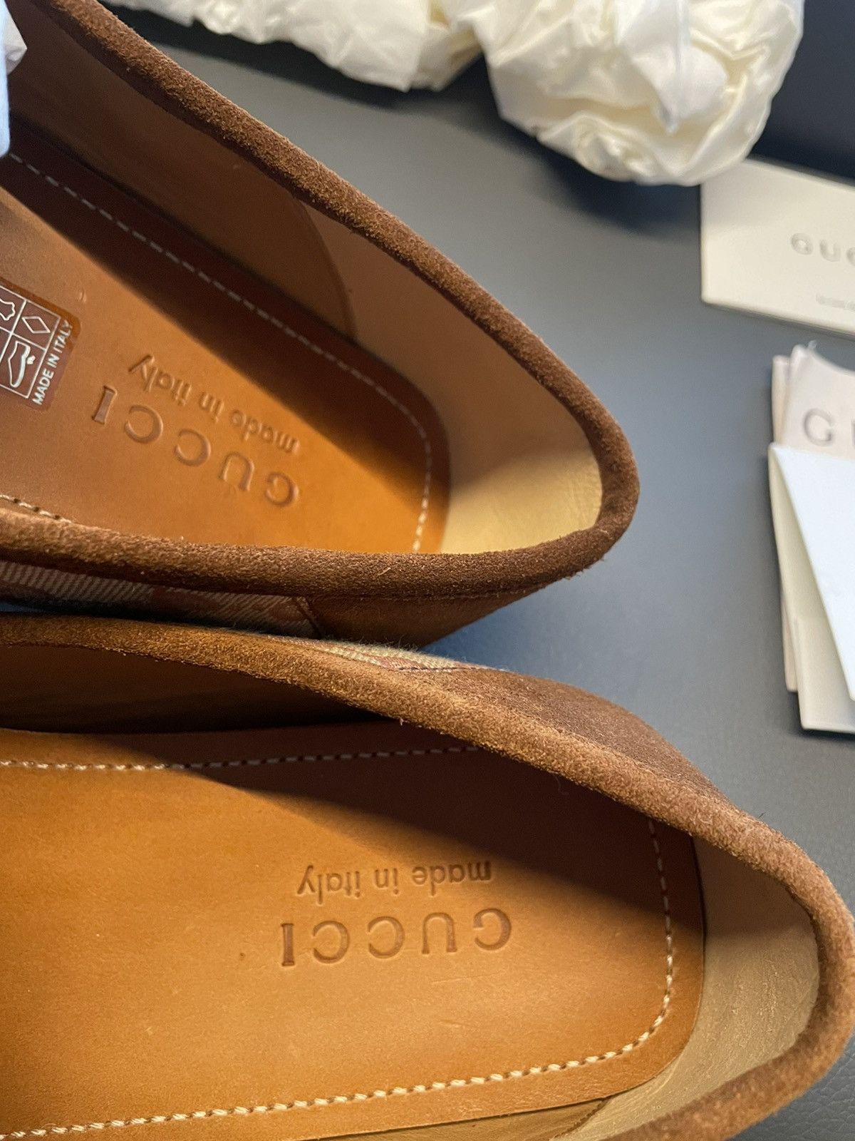 Gucci Rare Brand New Super Runway Suede Leather GG Logo Loafer Size US 10.5 / EU 43-44 - 13 Thumbnail
