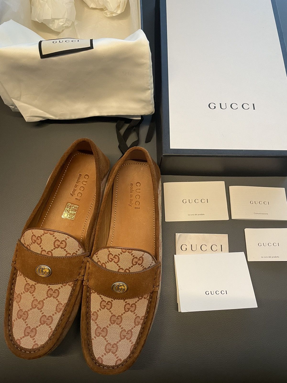 Gucci Rare Brand New Super Runway Suede Leather GG Logo Loafer Size US 10.5 / EU 43-44 - 7 Thumbnail