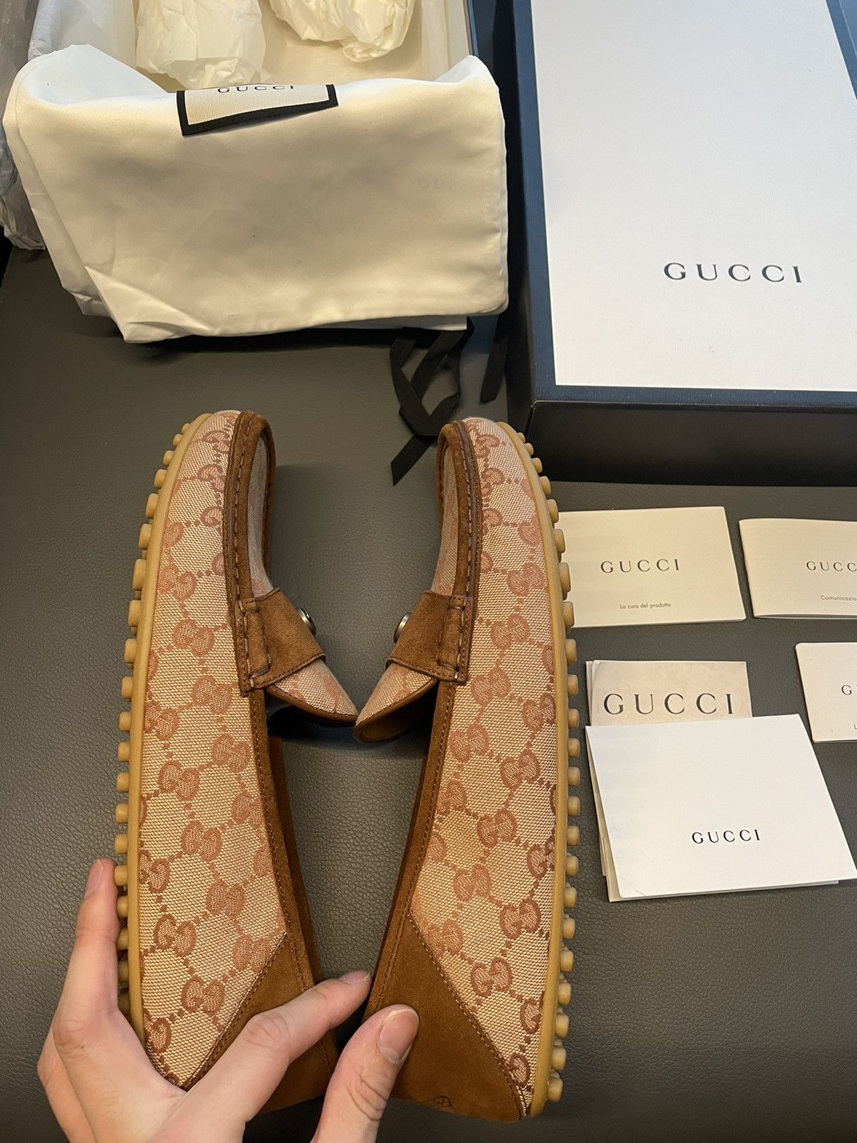 Gucci Rare Brand New Super Runway Suede Leather GG Logo Loafer Size US 10.5 / EU 43-44 - 4 Thumbnail
