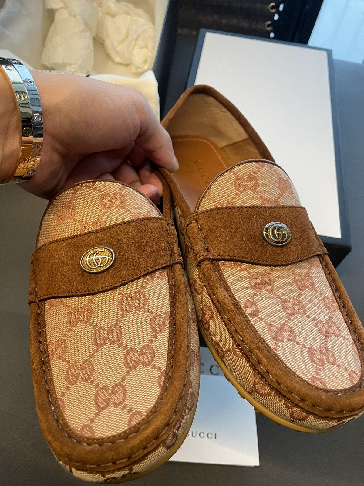 Gucci Rare Brand New Super Runway Suede Leather GG Logo Loafer Size US 10.5 / EU 43-44 - 11 Thumbnail