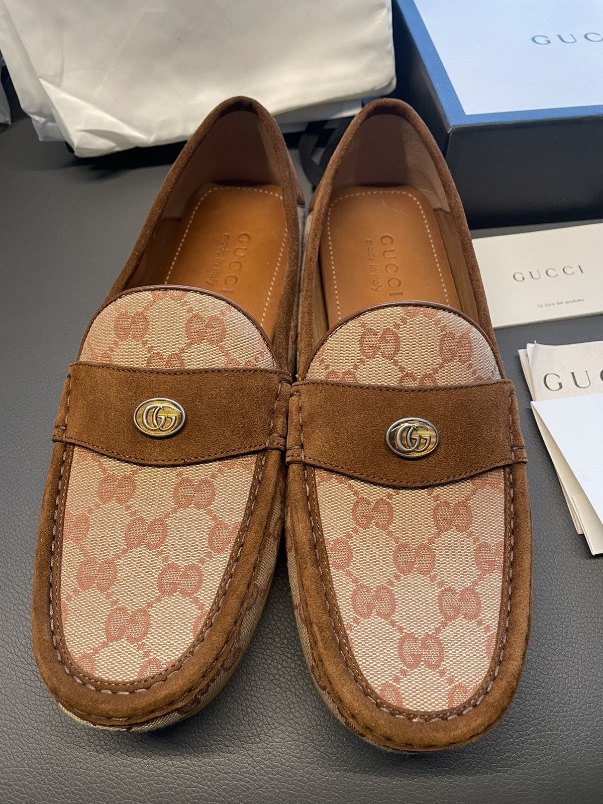 Gucci Rare Brand New Super Runway Suede Leather GG Logo Loafer Size US 10.5 / EU 43-44 - 16 Thumbnail